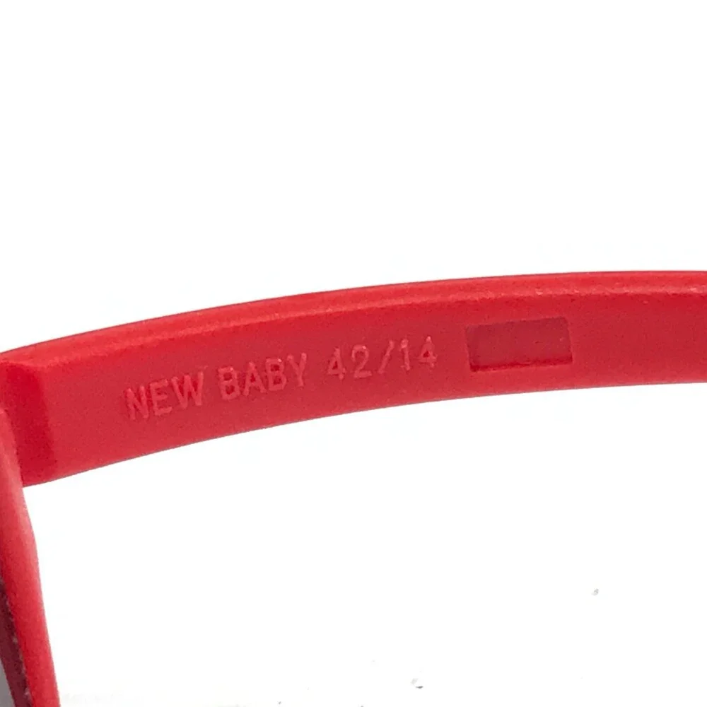 Miraflex Sunglasses NEW BABY 2 Bright Red Rubberized Frames with Purple Lenses